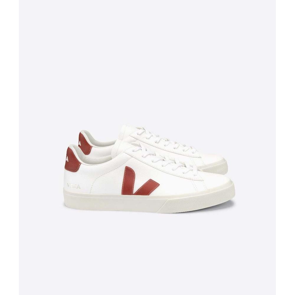 Veja CAMPO CHROMEFREE Men\'s Low Tops Sneakers White/Red | NZ 299MQZ